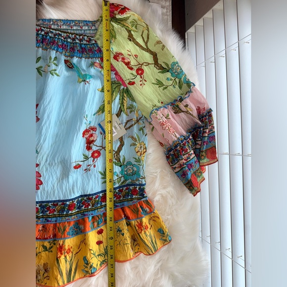 NWT John Mark Enchanted Garden Boho Peasant Top XL - Picture 5 of 11